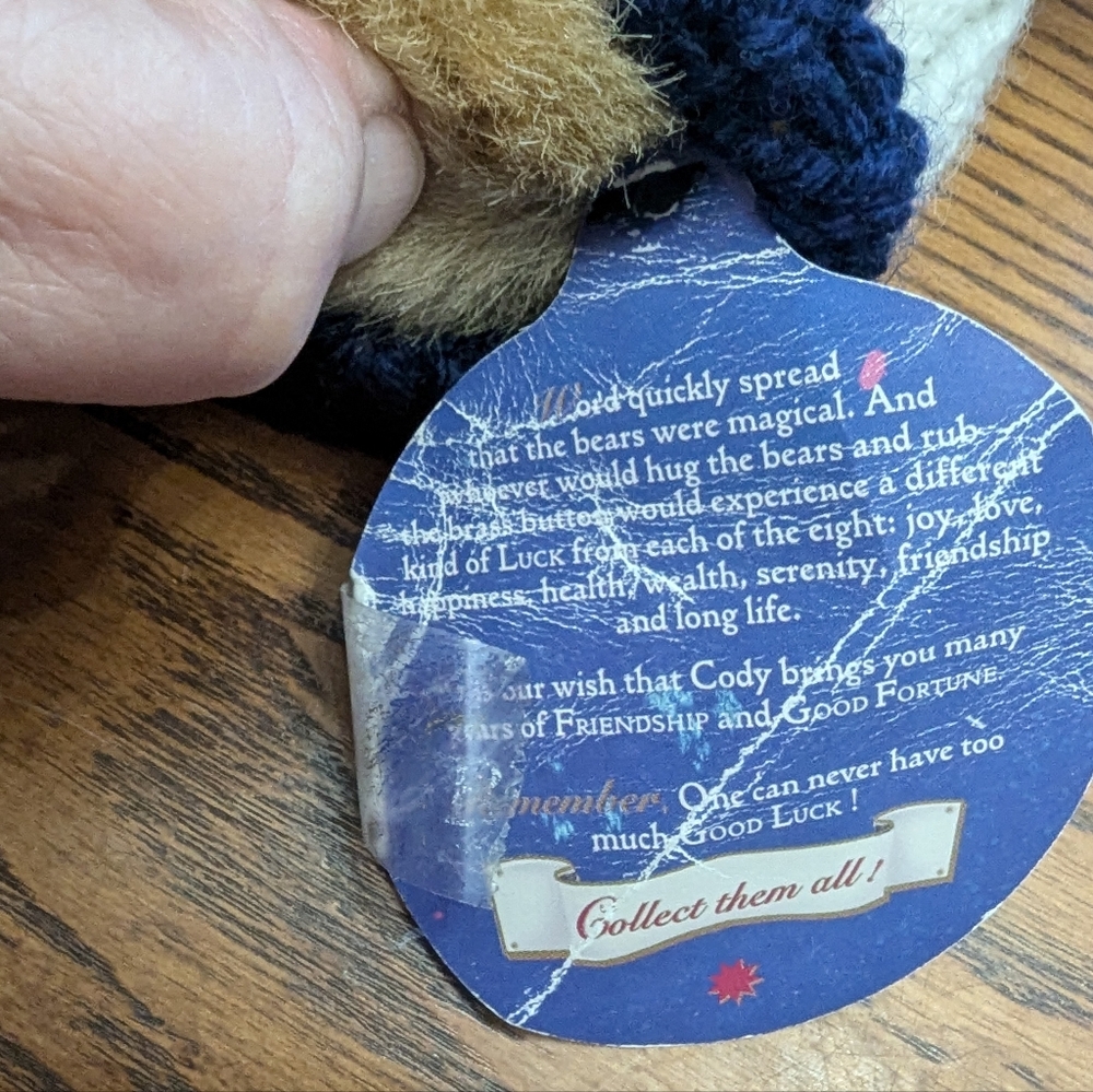 Brass Button puckford Bear. Cody. Cowboy Teddy Bear with Canadian Sweater. GUC. - Picture 8 of 9
